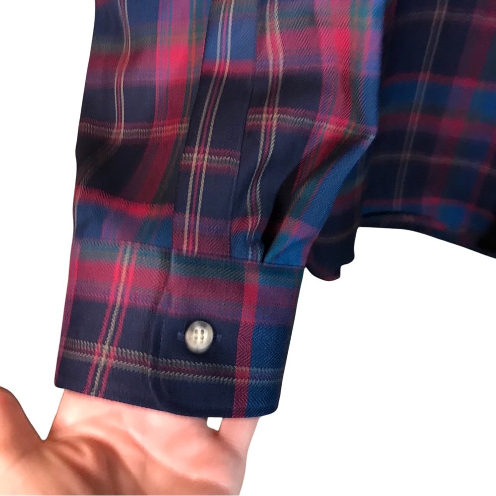 Sir Pendleton pure virgin wool button up shirt men’s XL plaid blue red•FLAW - Picture 11 of 12
